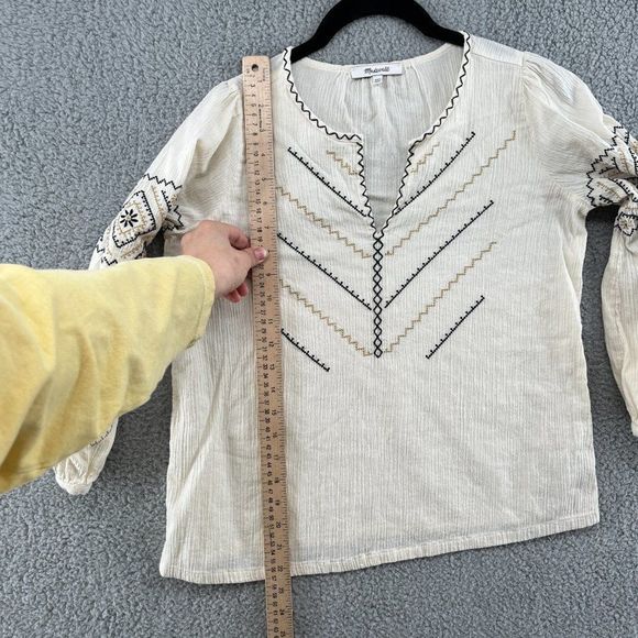 Madewell Embroidered Peasant Top Size XXS - Picture 9 of 16